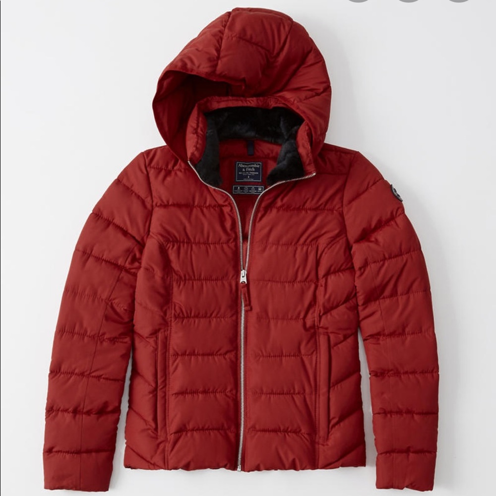 Red Packable Puffer Jacket